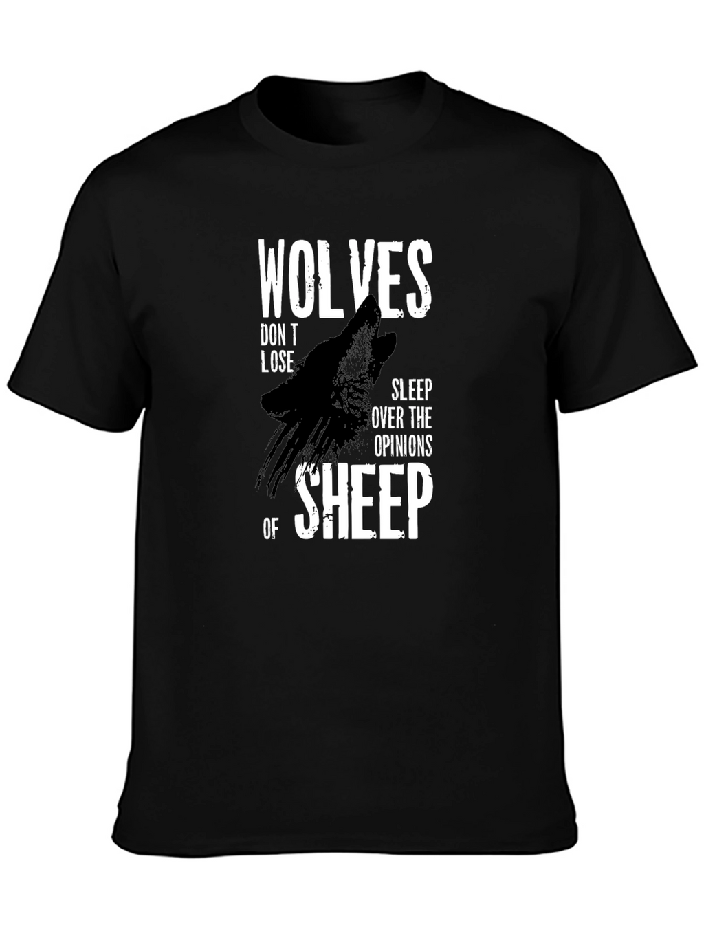 Wolves Dont Lose T-Shirt - Black Graphic Tee
