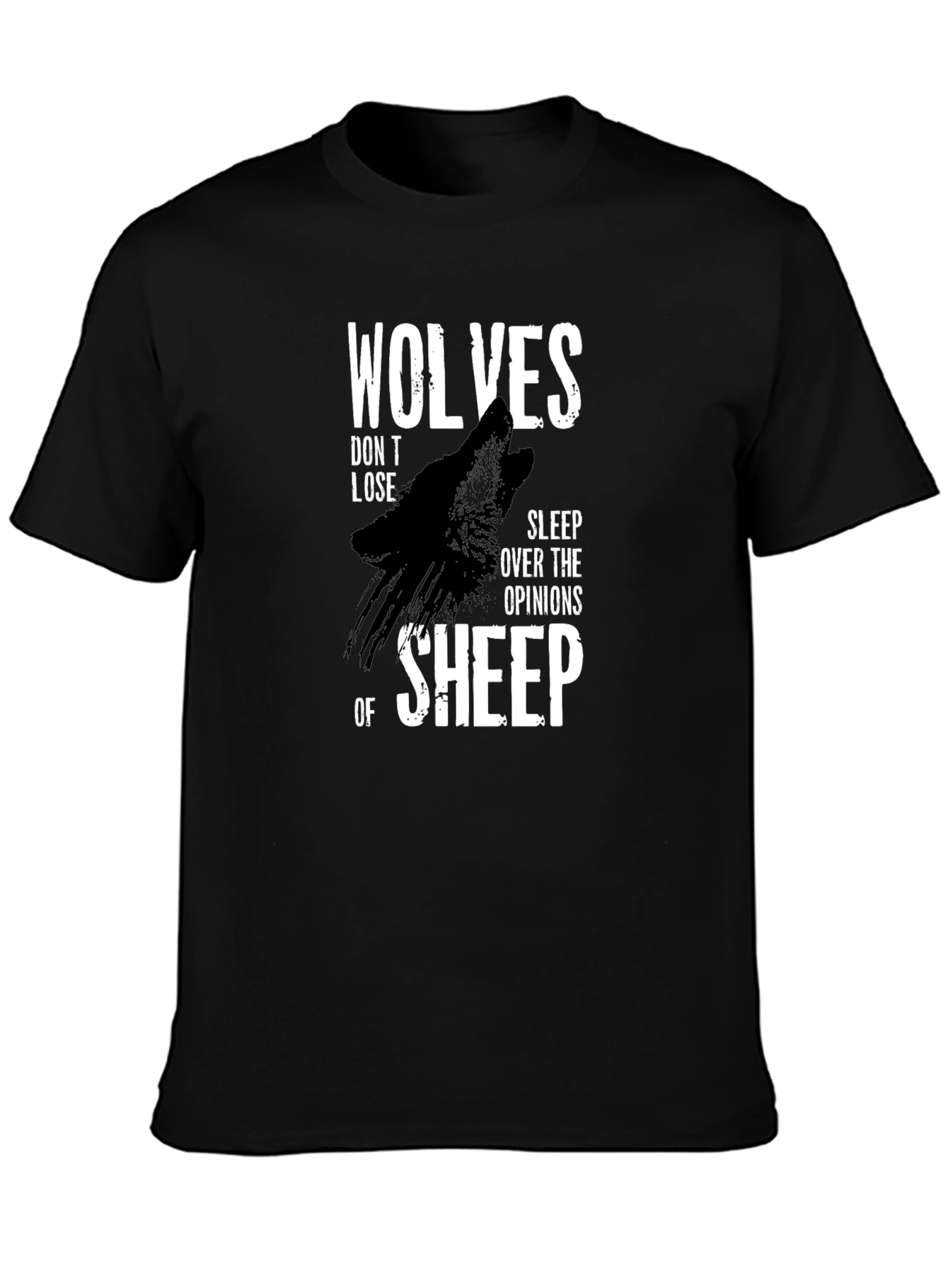Wolves Dont Lose T-Shirt - Black Graphic Tee