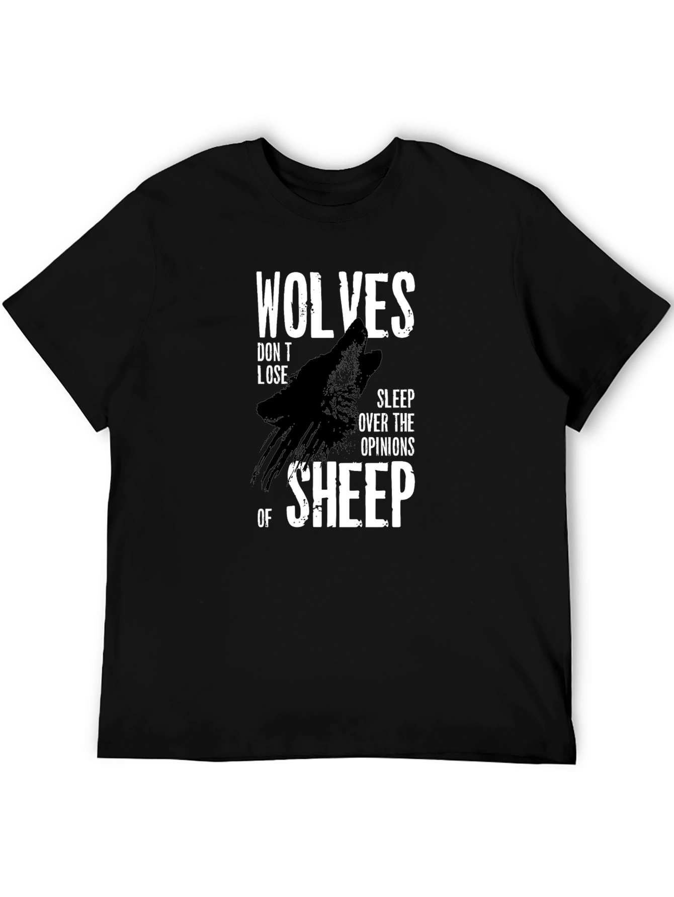 Wolves Dont Lose T-Shirt - Black Graphic Tee