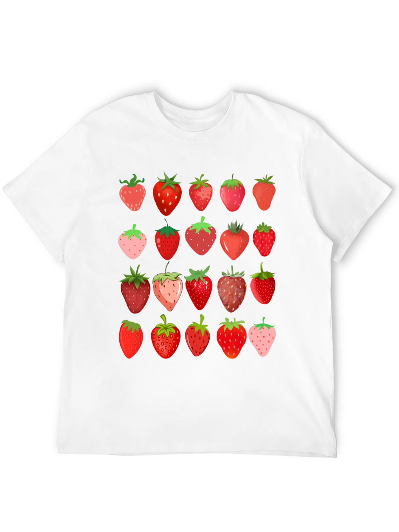 Strawberry Print Black T-Shirt