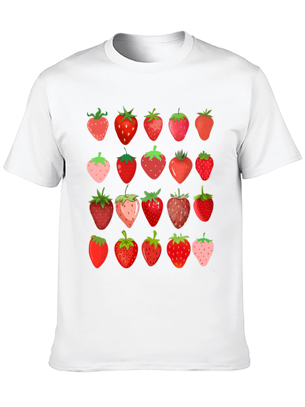Strawberry Print Black T-Shirt