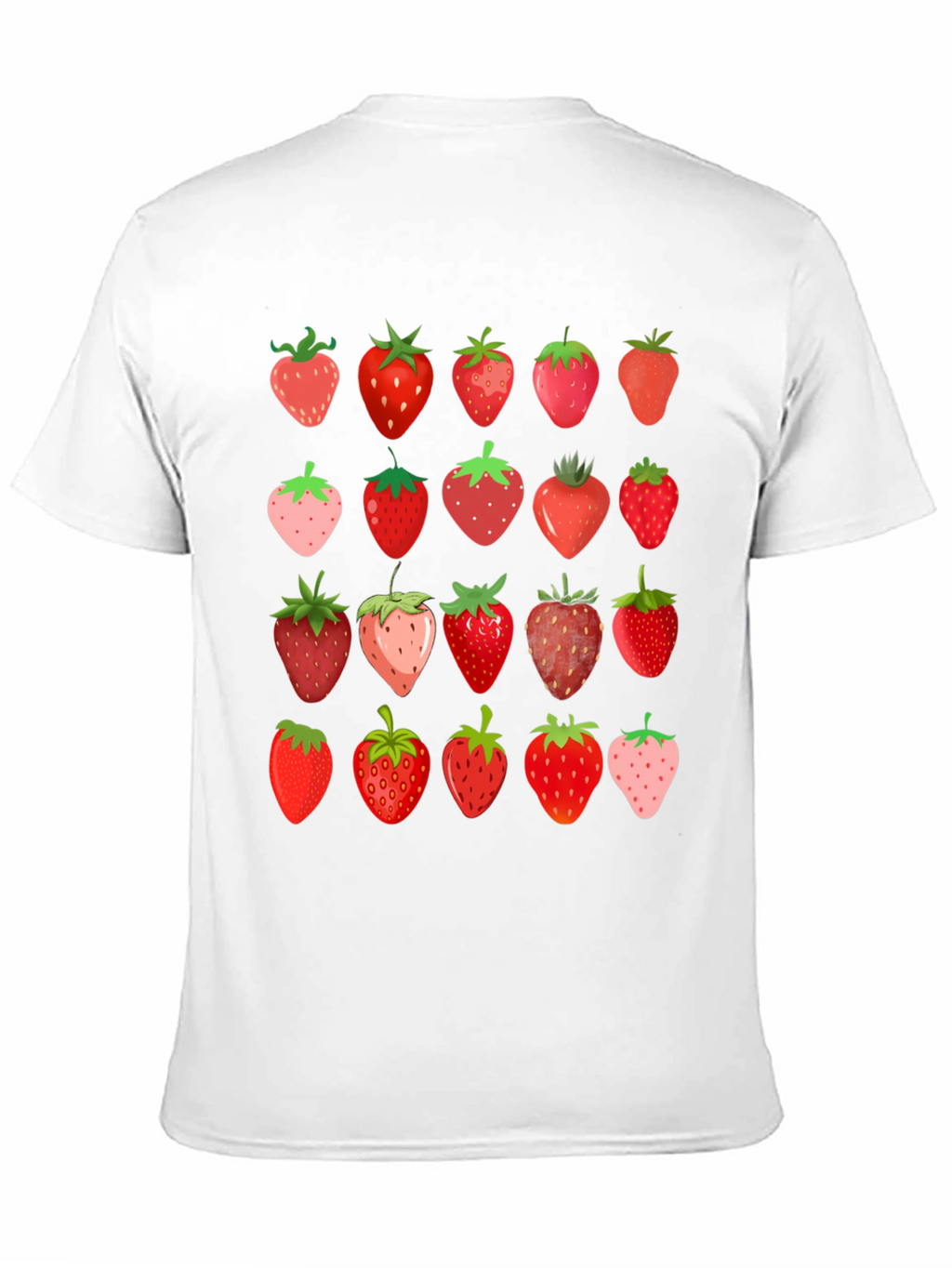 Strawberry Print Black T-Shirt