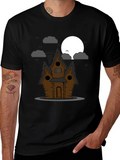 Spooky House Graphic Tee - Halloween Style