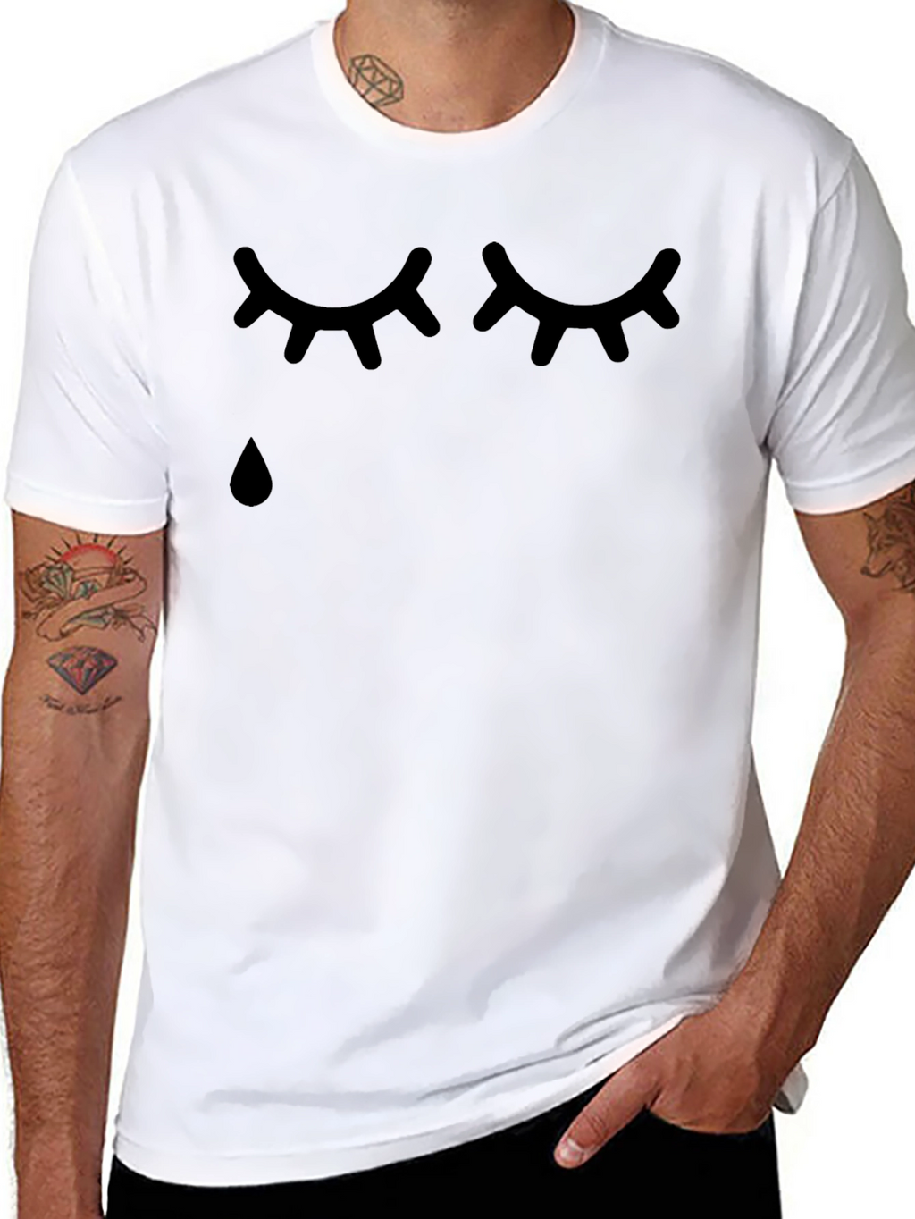 Sad Eyes Graphic T-Shirt - Black