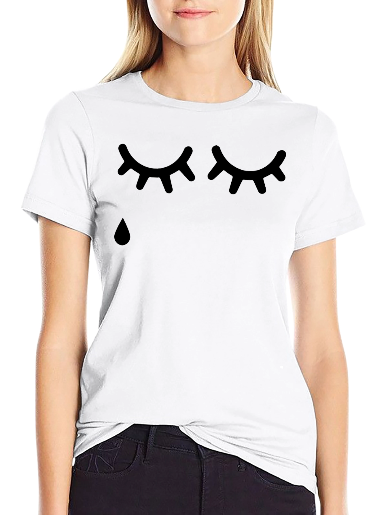 Sad Eyes Graphic T-Shirt - Black