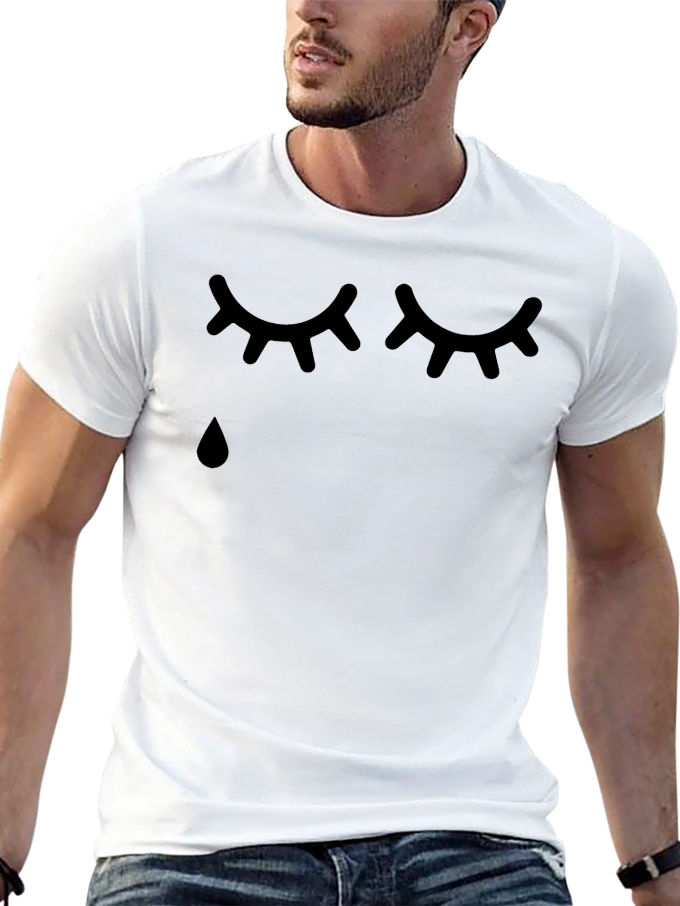 Sad Eyes Graphic T-Shirt - Black