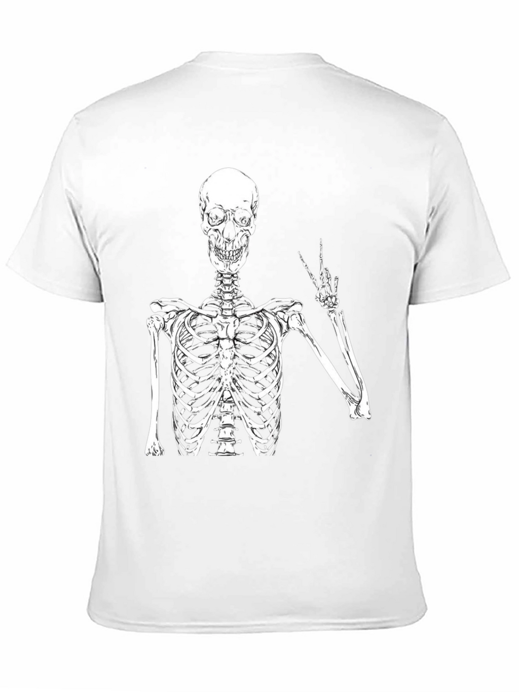 Skeleton Peace Sign Black T-Shirt