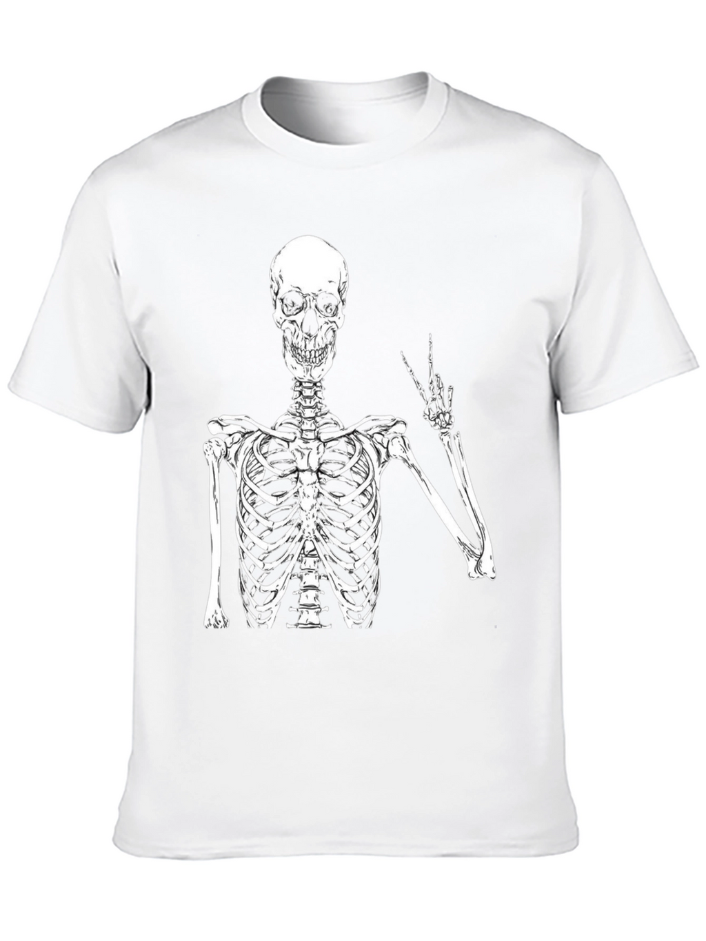 Skeleton Peace Sign Black T-Shirt