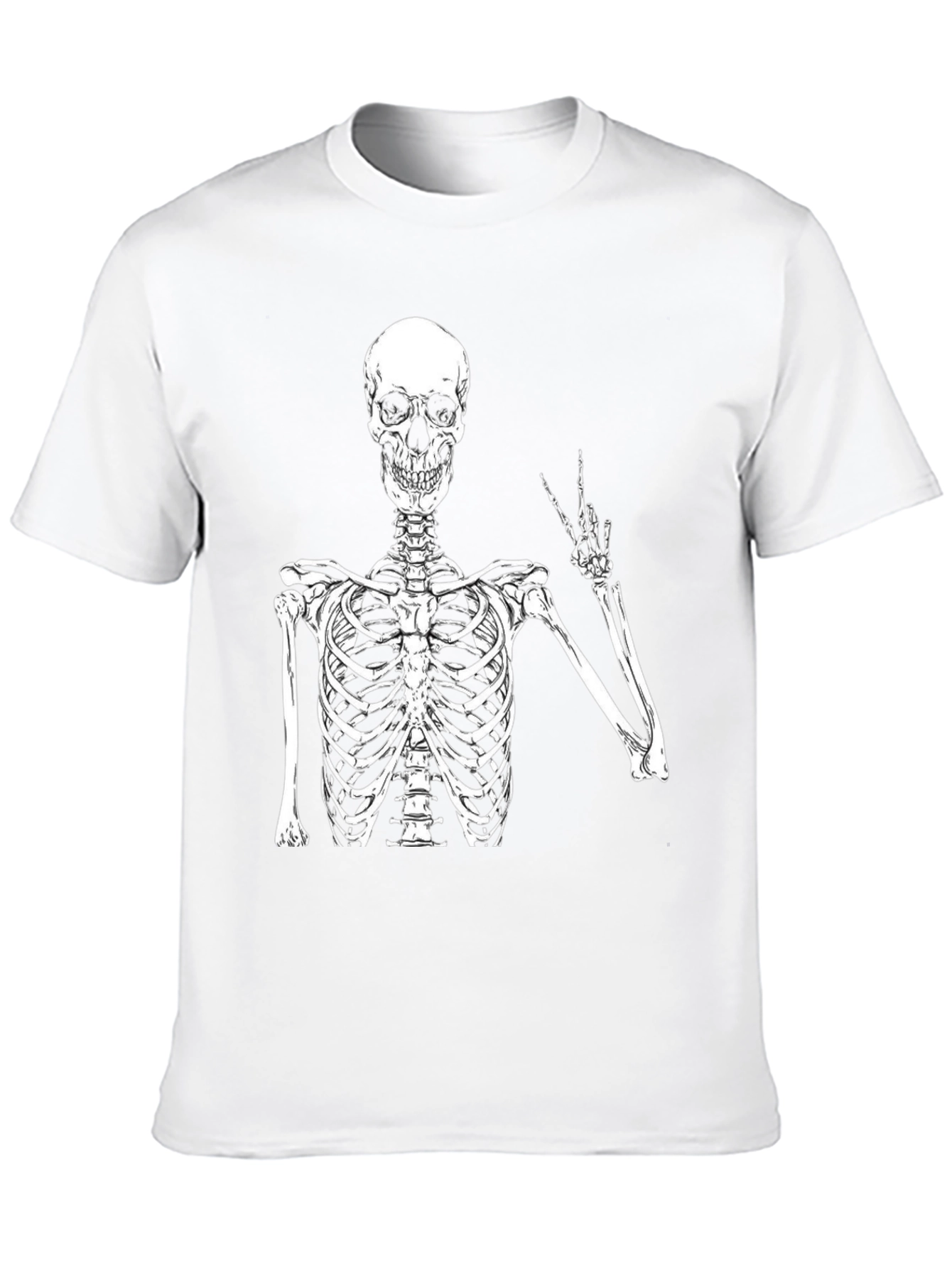 Skeleton Peace Sign Black T-Shirt