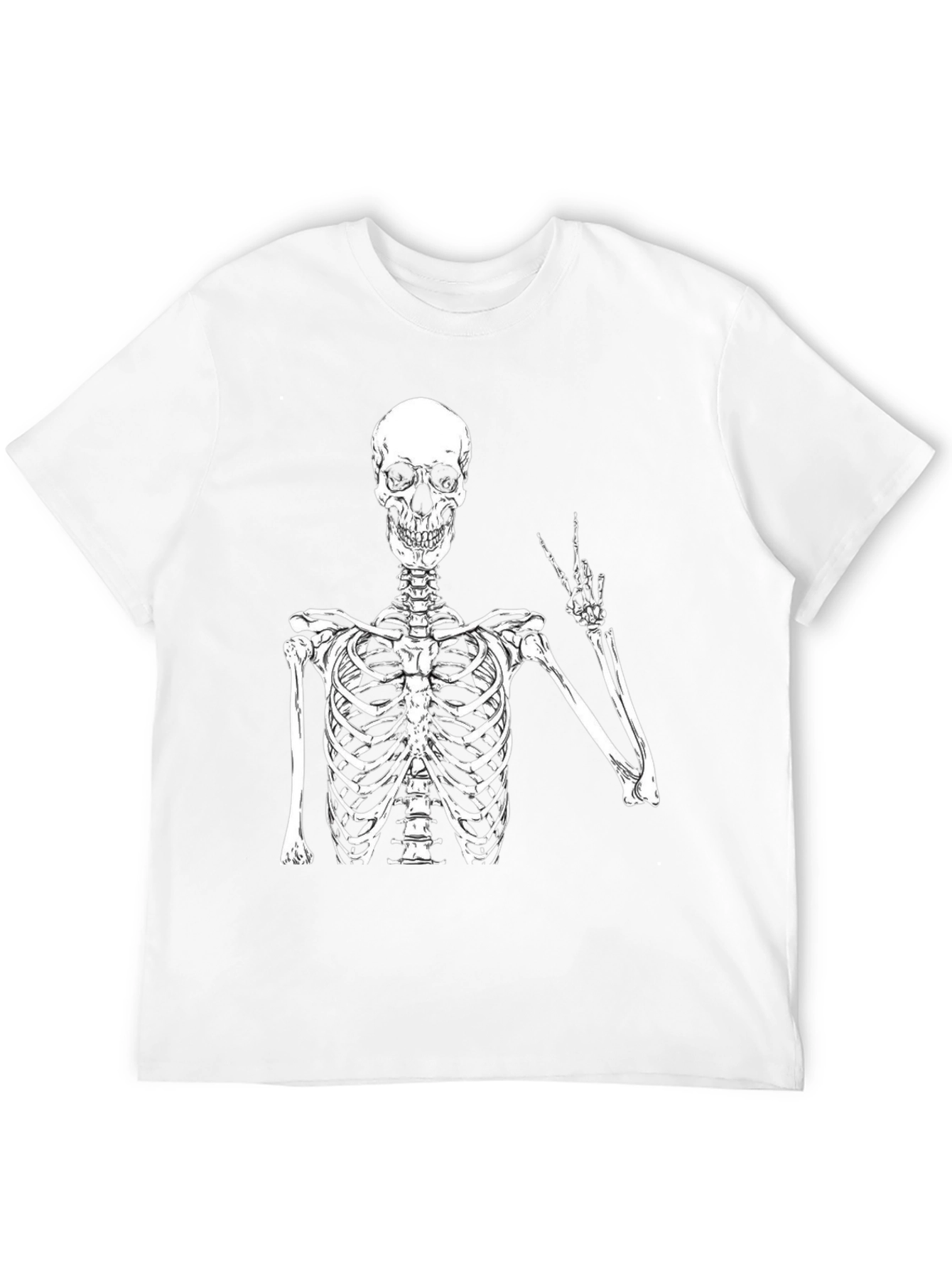 Skeleton Peace Sign Black T-Shirt