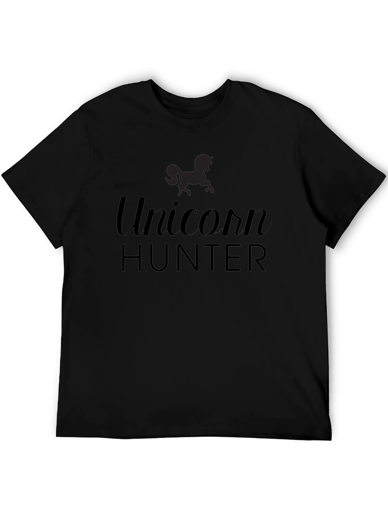 Unicorn Hunter Mens Black T-Shirt