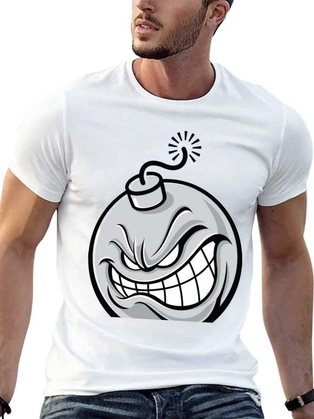 Angry Bomb Graphic Tee - Black Cotton T-Shirt