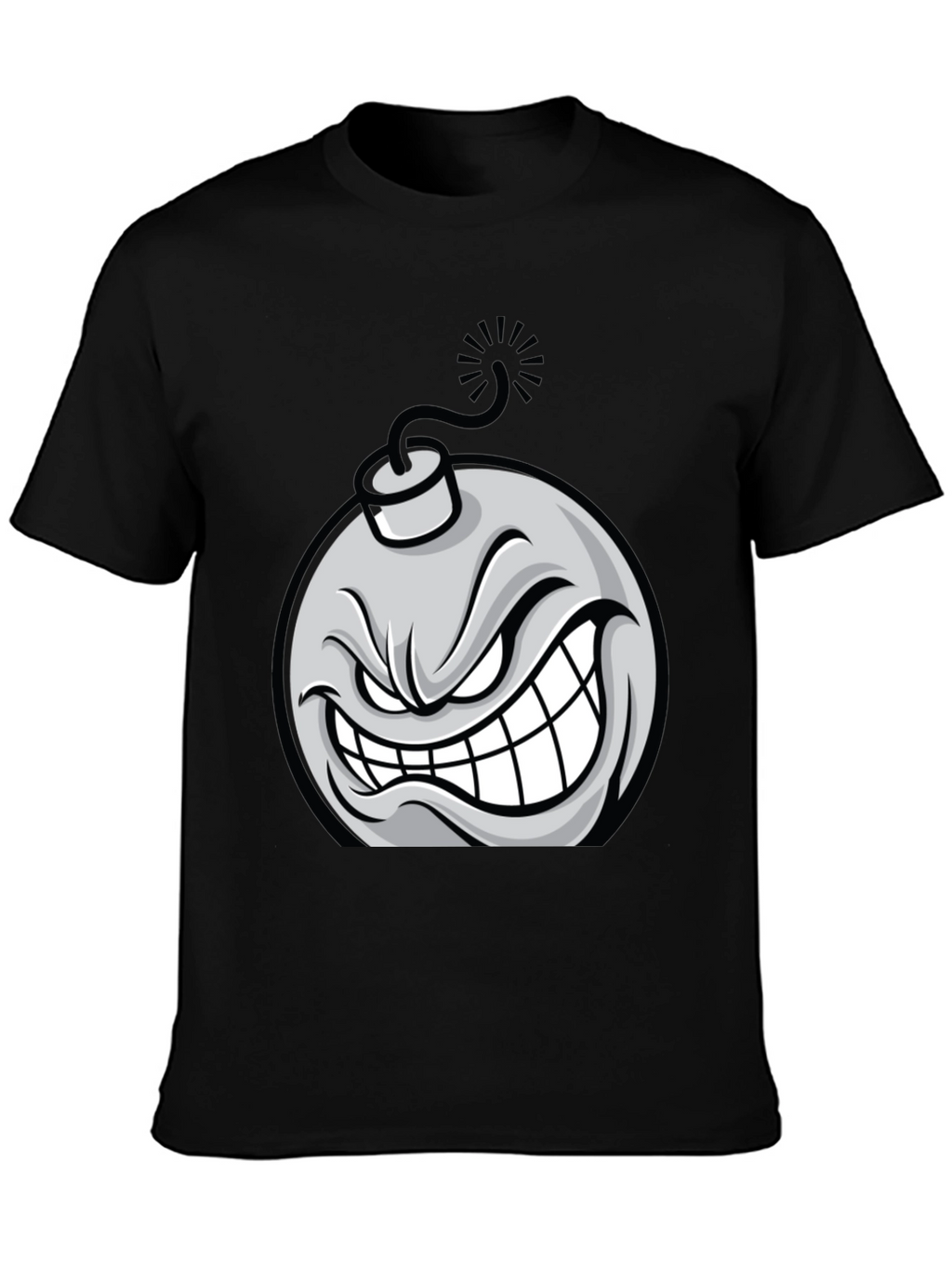Angry Bomb Graphic Tee - Black Cotton T-Shirt