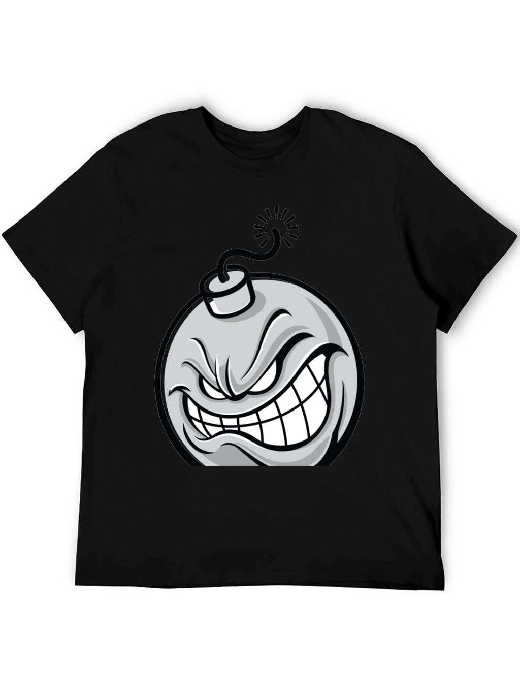 Angry Bomb Graphic Tee - Black Cotton T-Shirt
