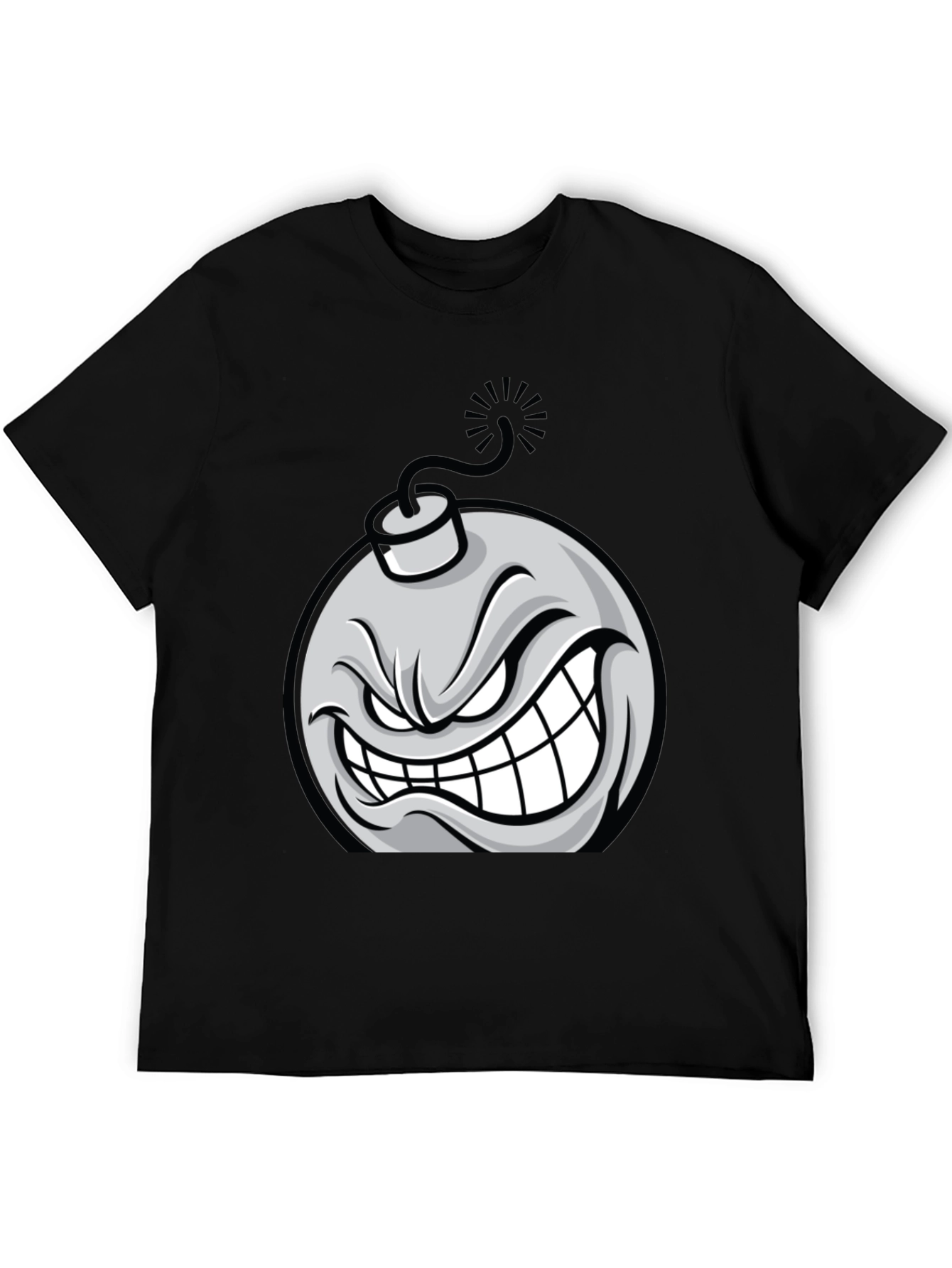 Angry Bomb Graphic Tee - Black Cotton T-Shirt