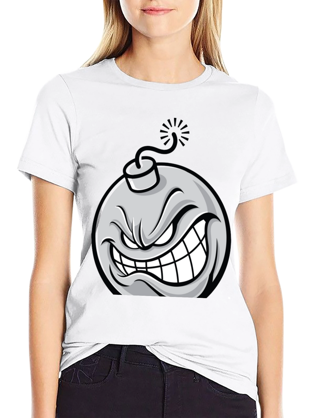 Angry Bomb Graphic Tee - Black Cotton T-Shirt