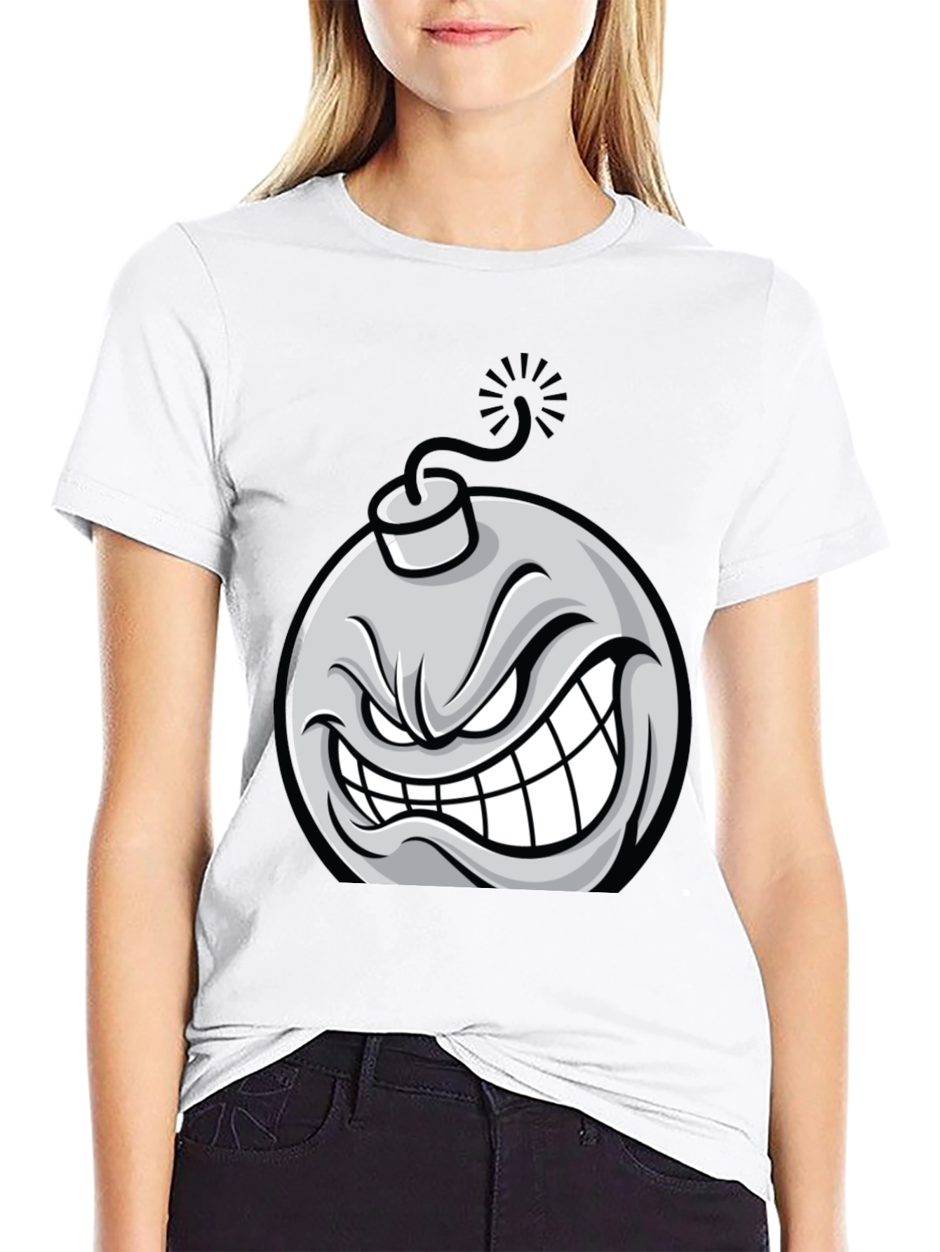Angry Bomb Graphic Tee - Black Cotton T-Shirt