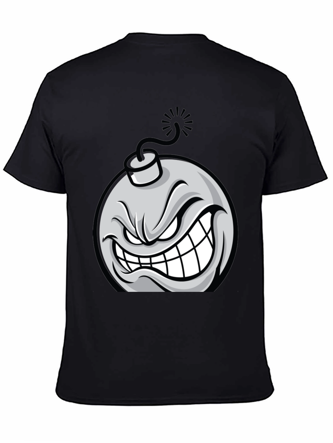 Angry Bomb Graphic Tee - Black Cotton T-Shirt