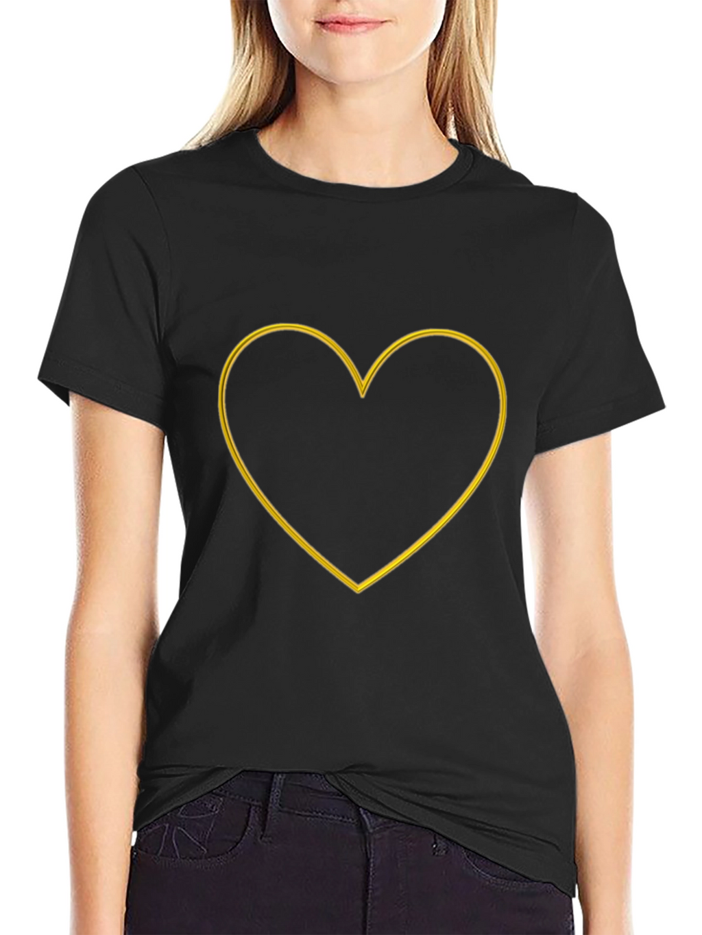Heart Outline Graphic Tee - Stylish Casual Wear