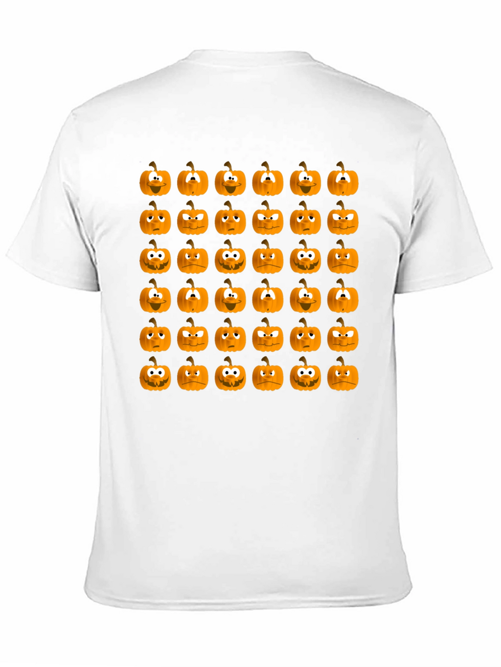 Spooky Pumpkin Face Pattern Halloween T-Shirt