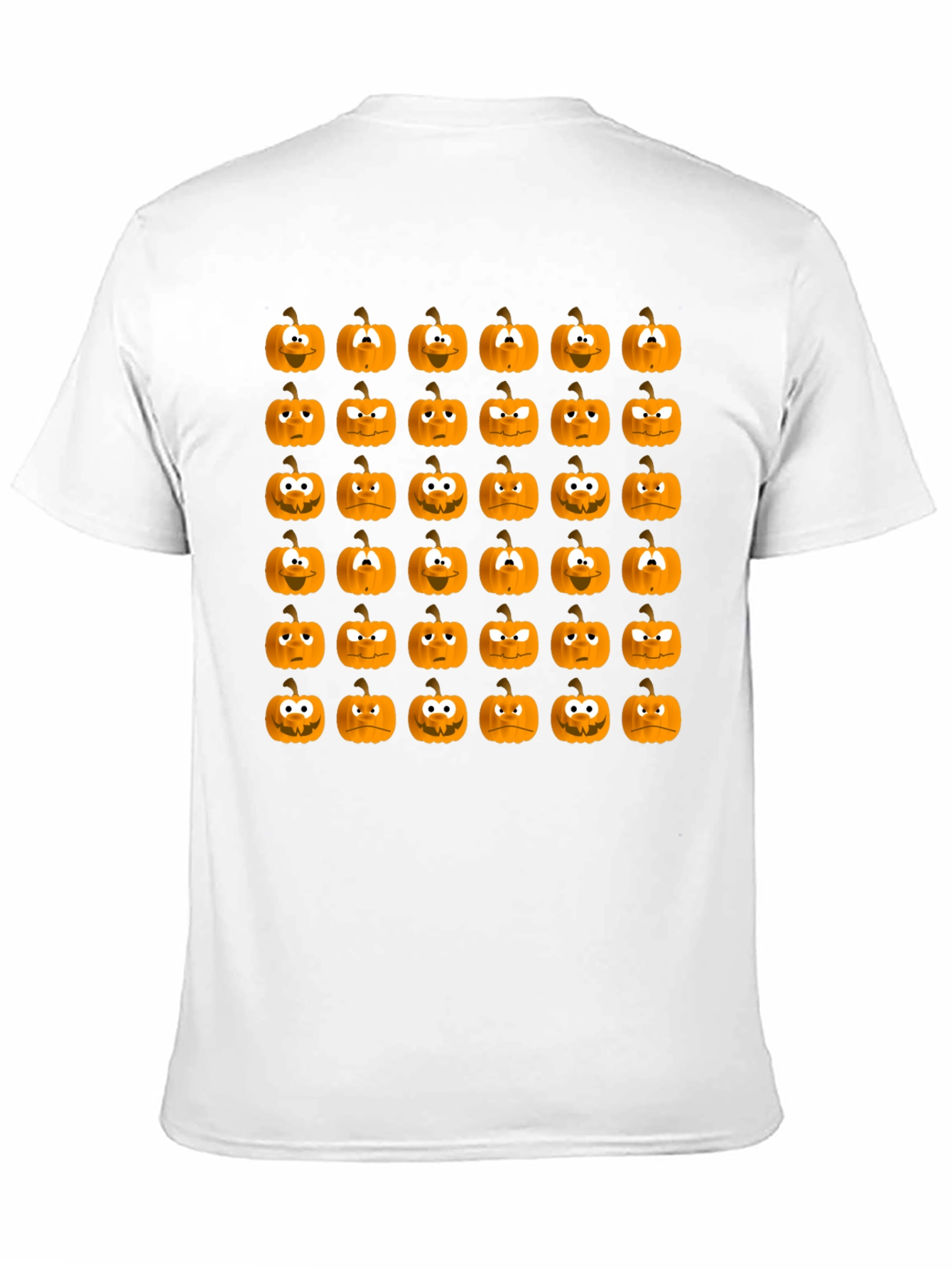 Spooky Pumpkin Face Pattern Halloween T-Shirt