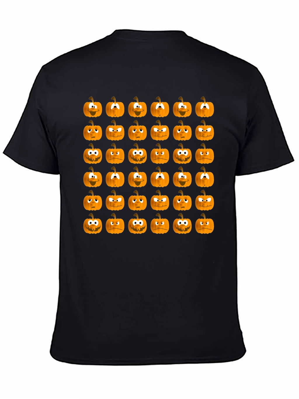Spooky Pumpkin Face Pattern Halloween T-Shirt