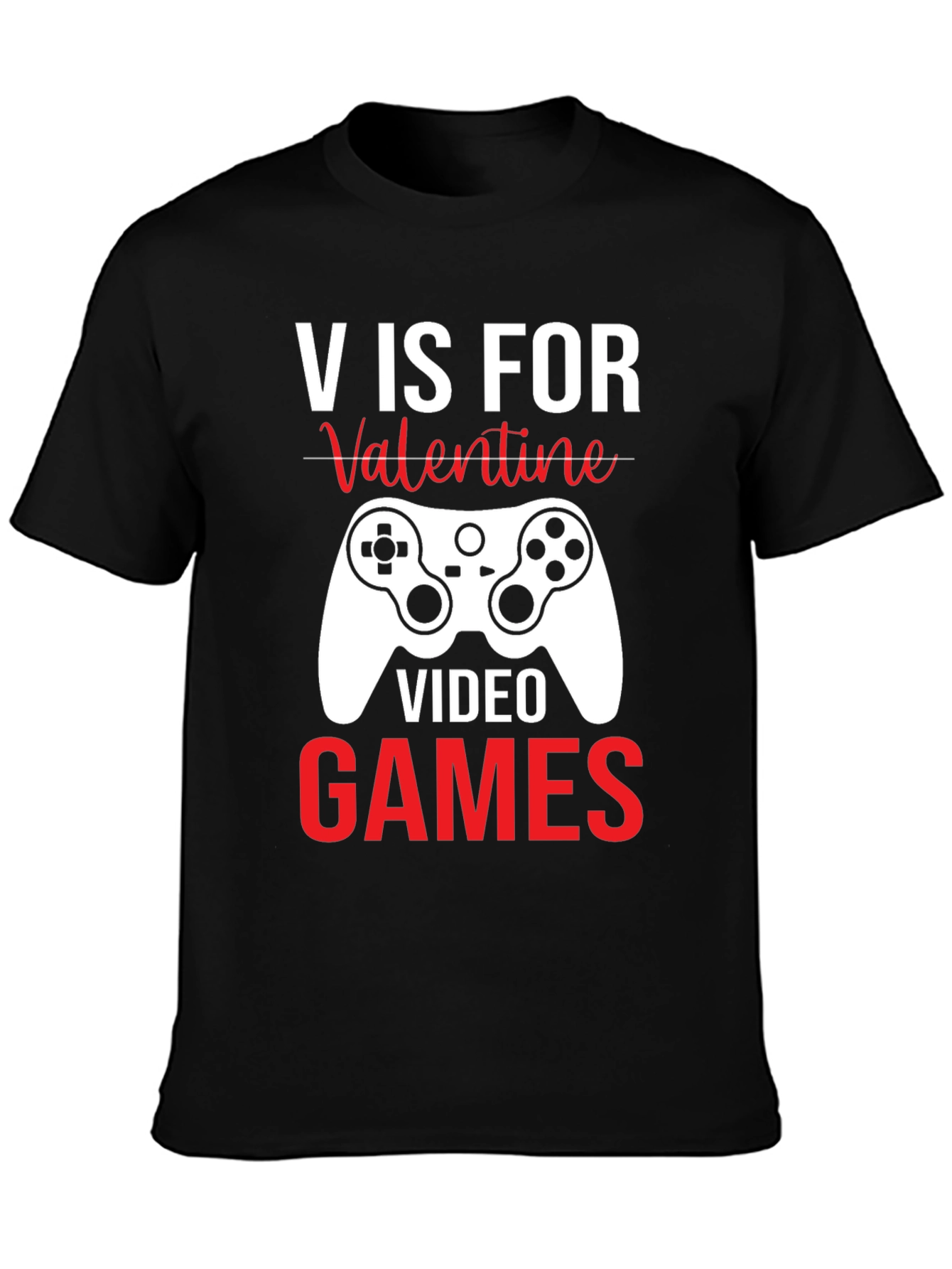 Valentines Day Gamer T-Shirt - V is for Video Games