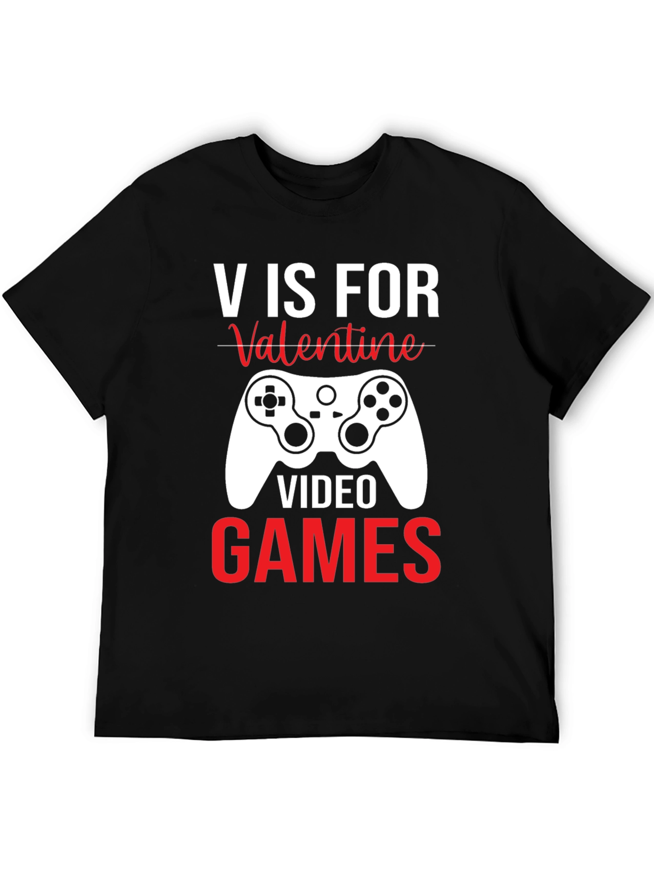 Valentines Day Gamer T-Shirt - V is for Video Games