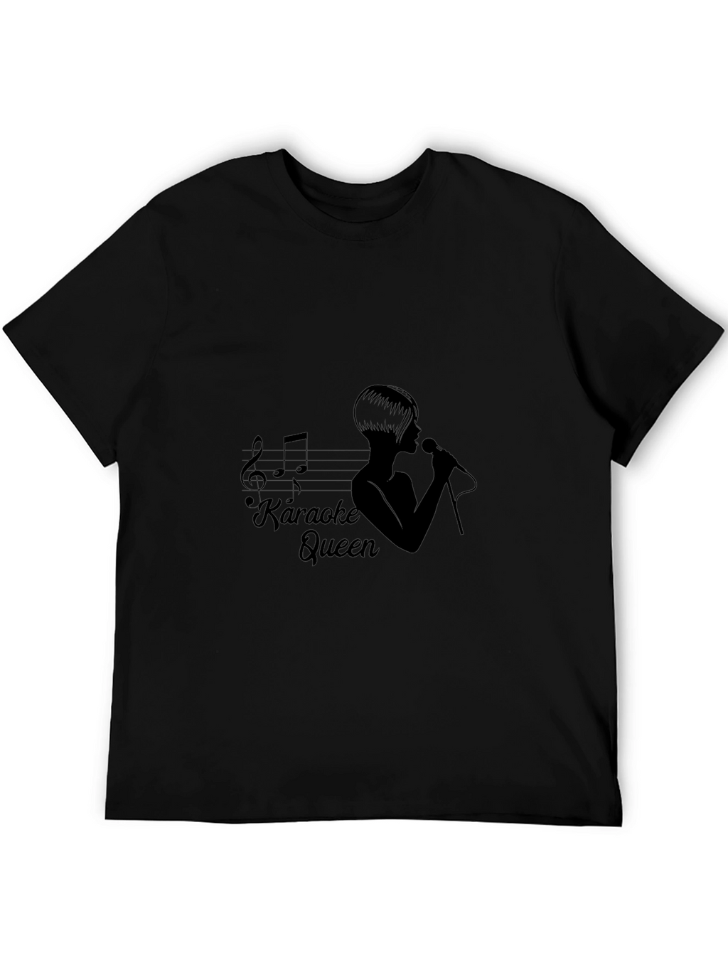 Karaoke Queen Black Graphic T-Shirt
