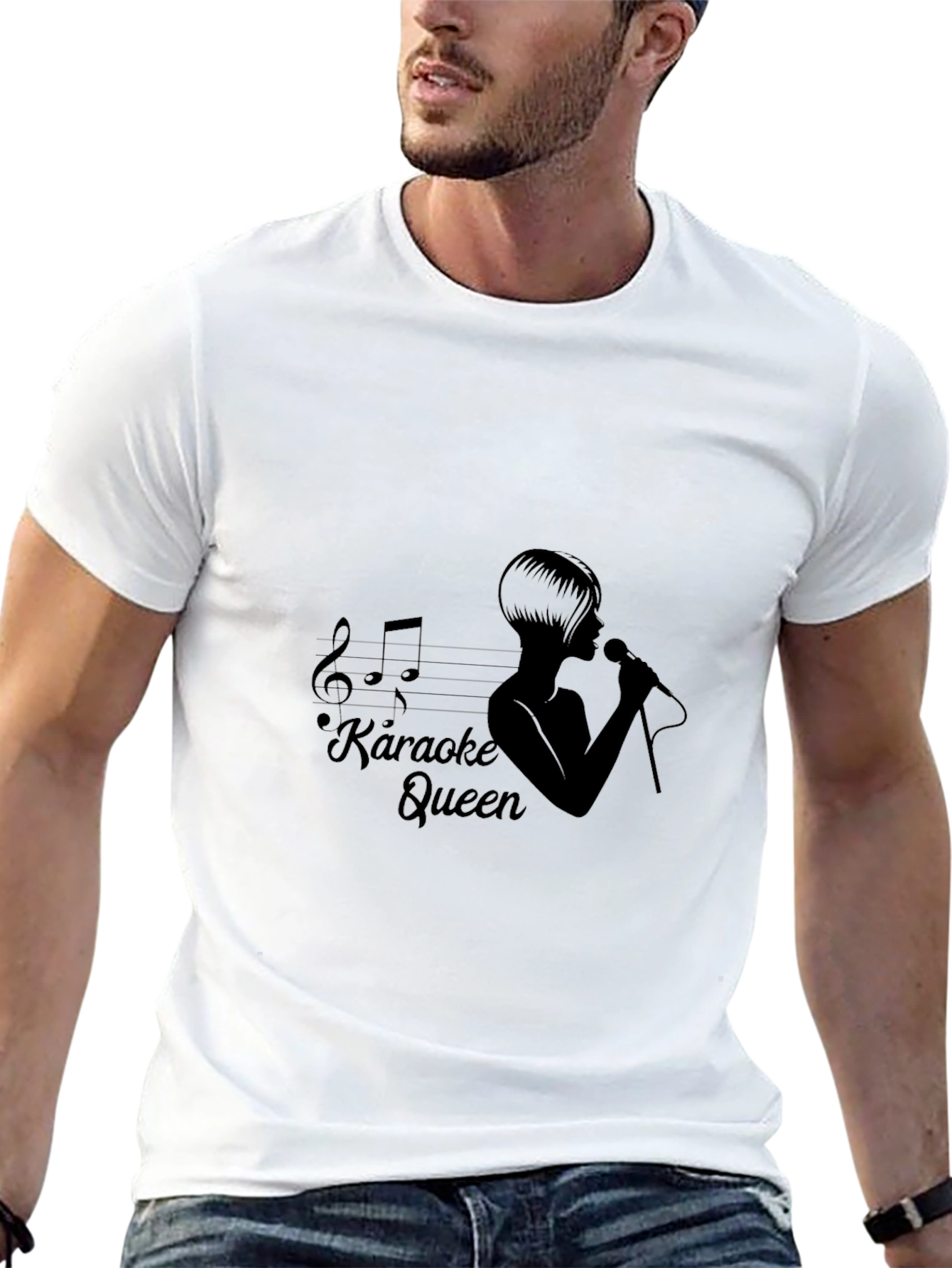 Karaoke Queen Black Graphic T-Shirt