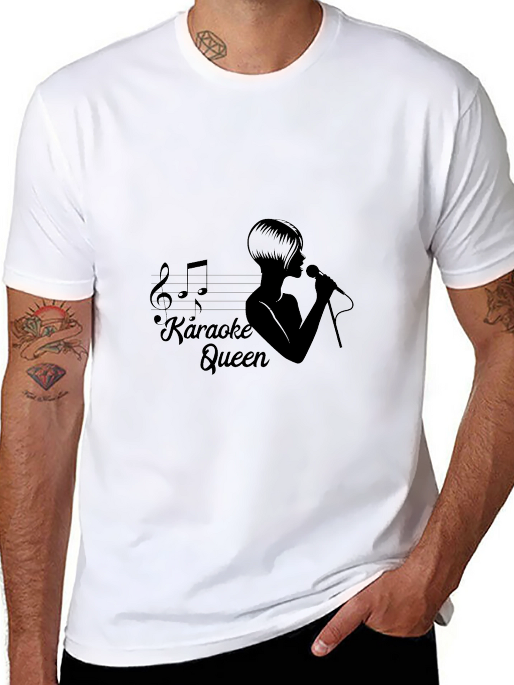 Karaoke Queen Black Graphic T-Shirt