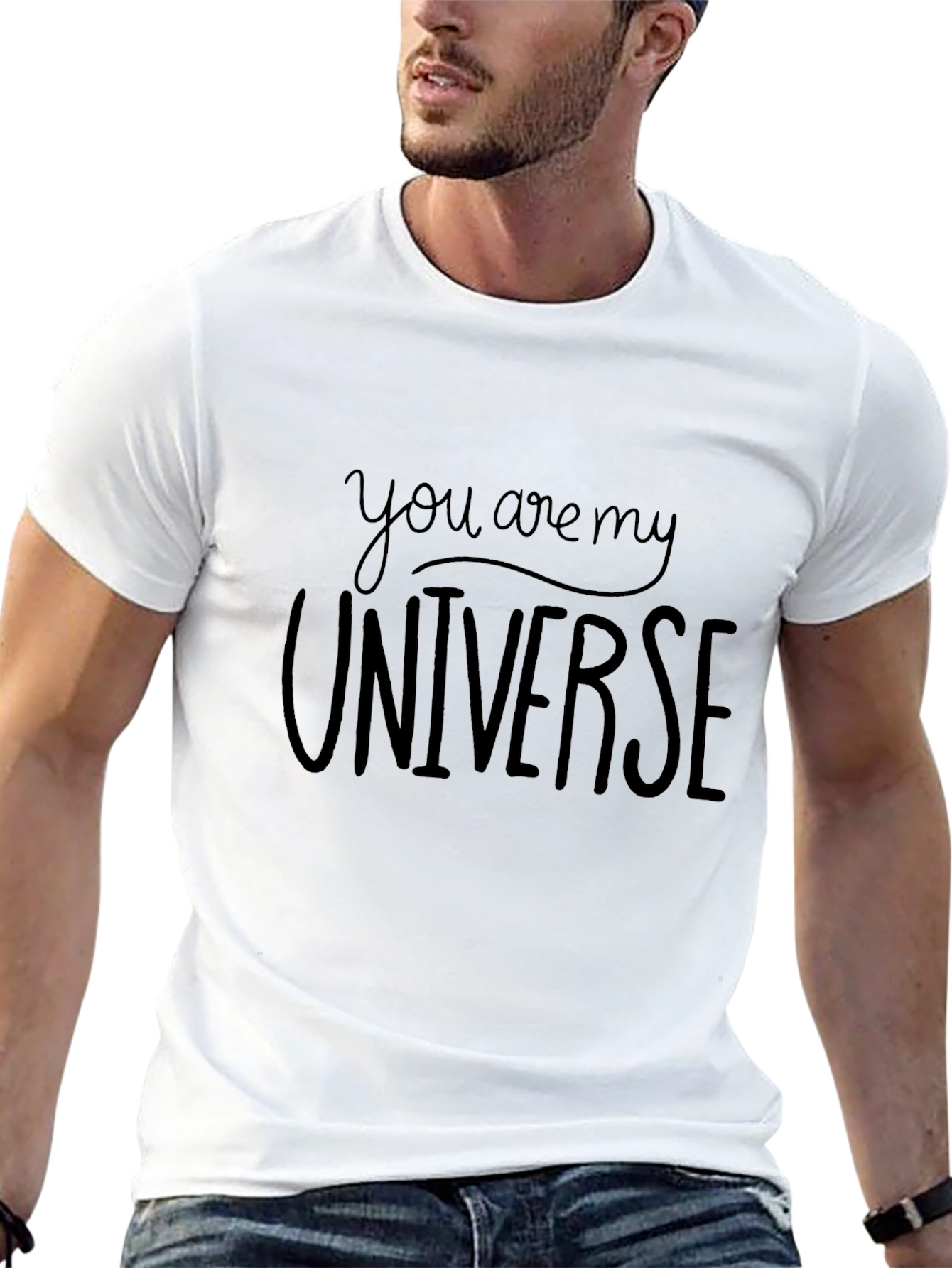 You Are My Universe Black Graphic Tee
