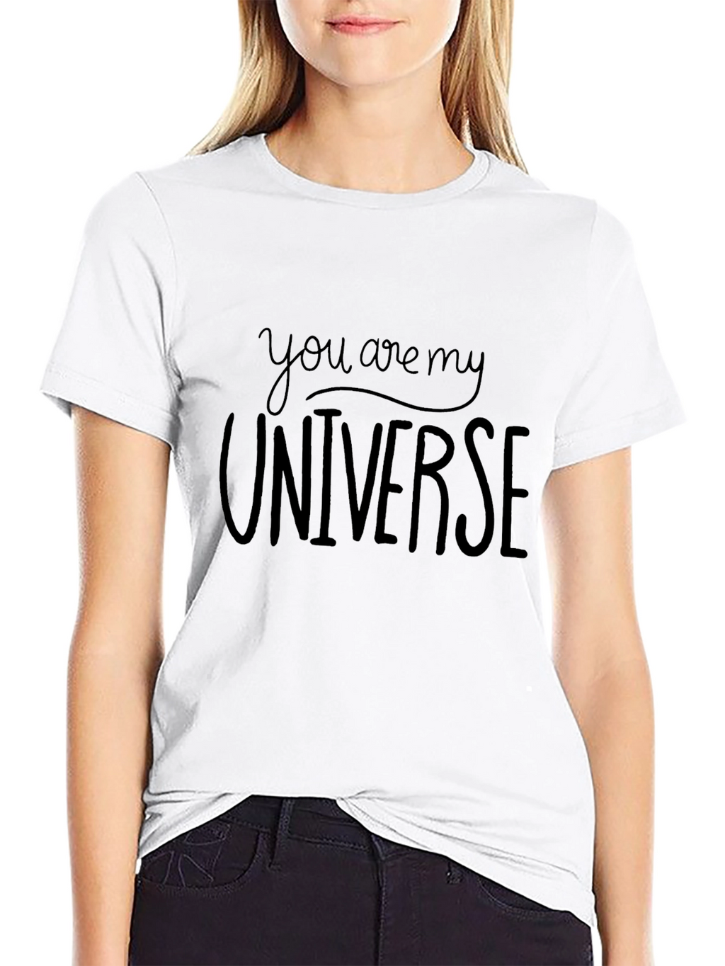 You Are My Universe Black Graphic Tee