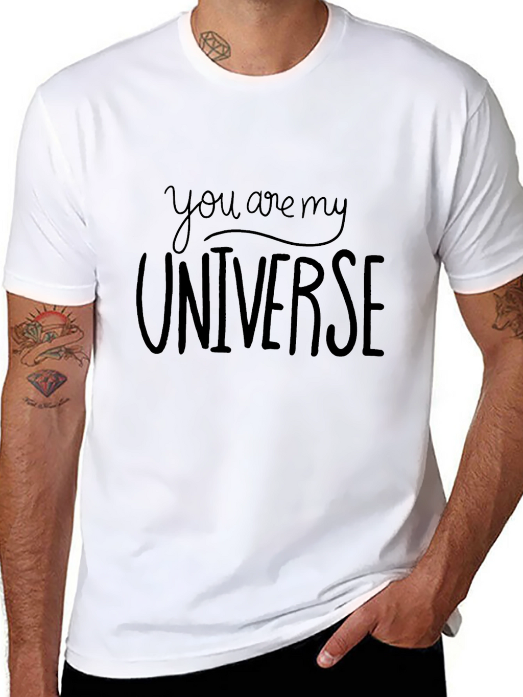 You Are My Universe Black Graphic Tee