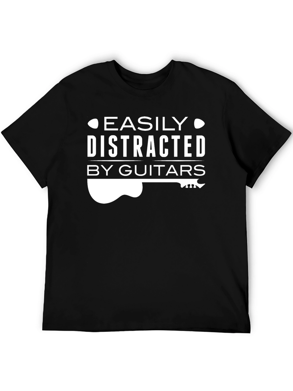Easily Distracted By Guitars Black T-Shirt