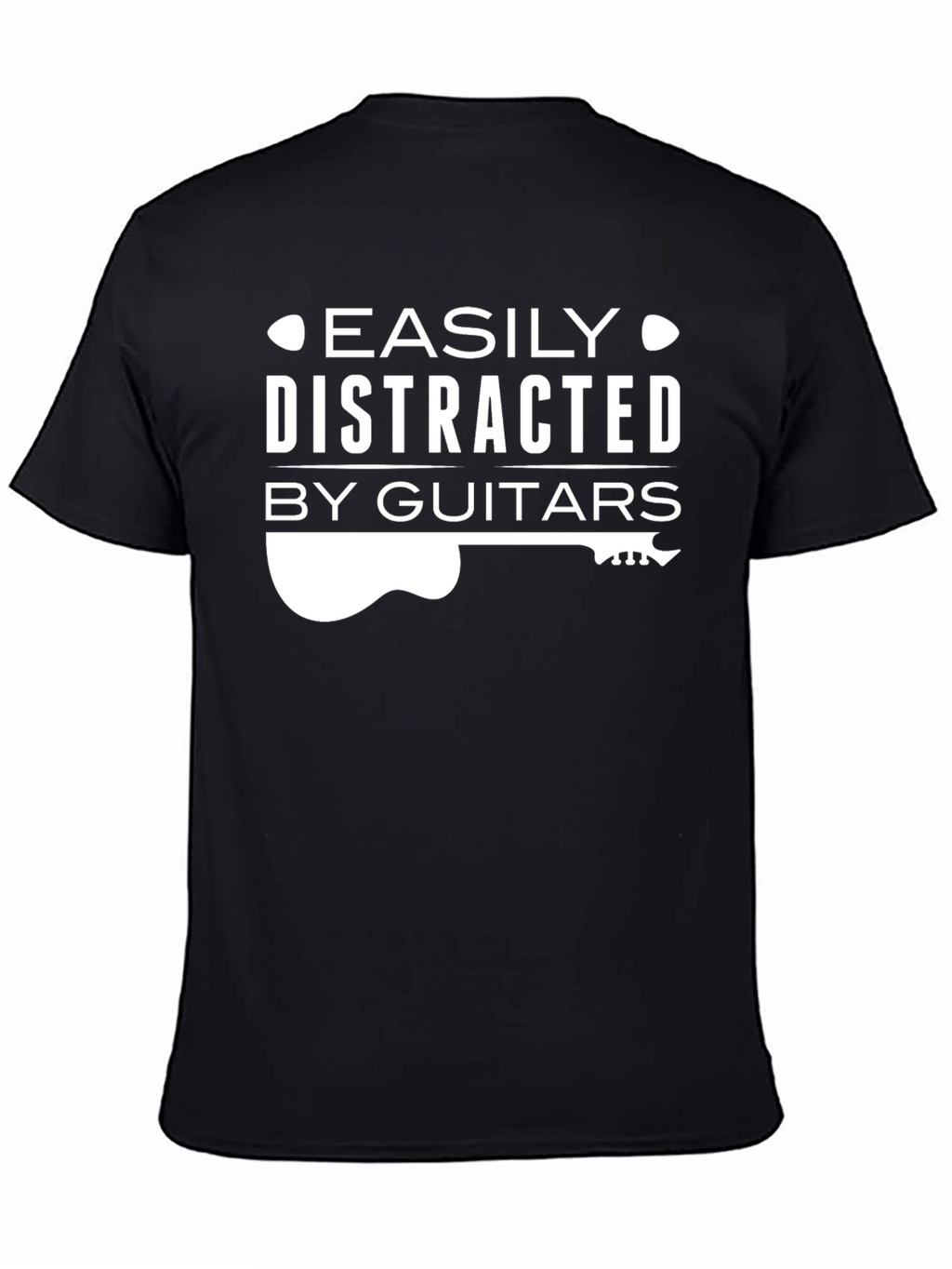 Easily Distracted By Guitars Black T-Shirt