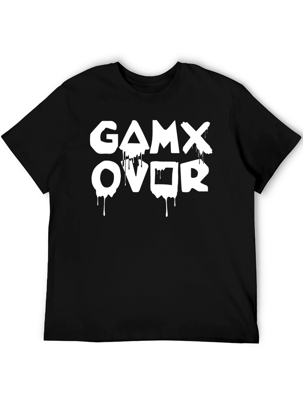 Game Over Dripping Print T-Shirt