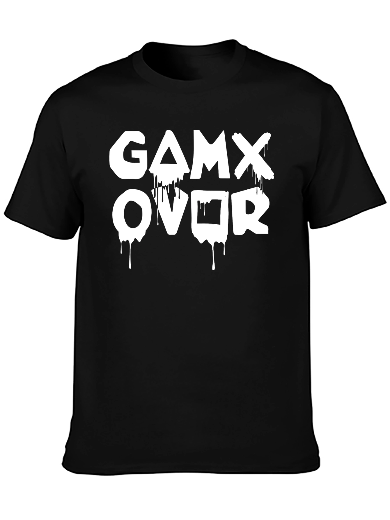 Game Over Dripping Print T-Shirt