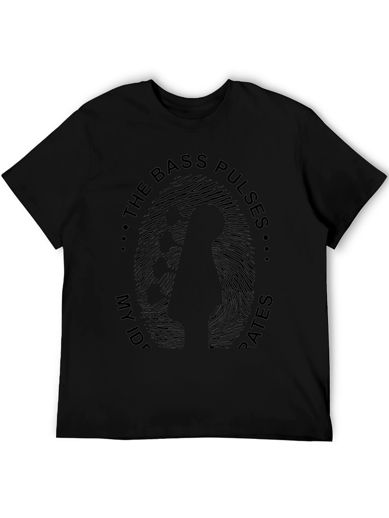 Bass Pulses Mens Black Graphic Tee