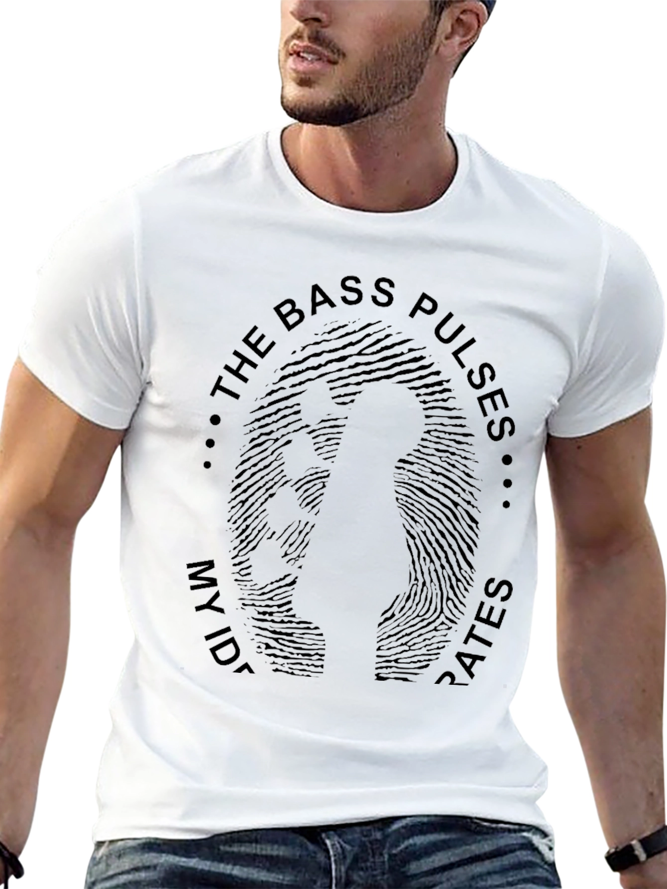 Bass Pulses Mens Black Graphic Tee