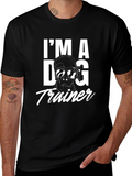 Dog Trainer Graphic Tee - Black Cotton Shirt