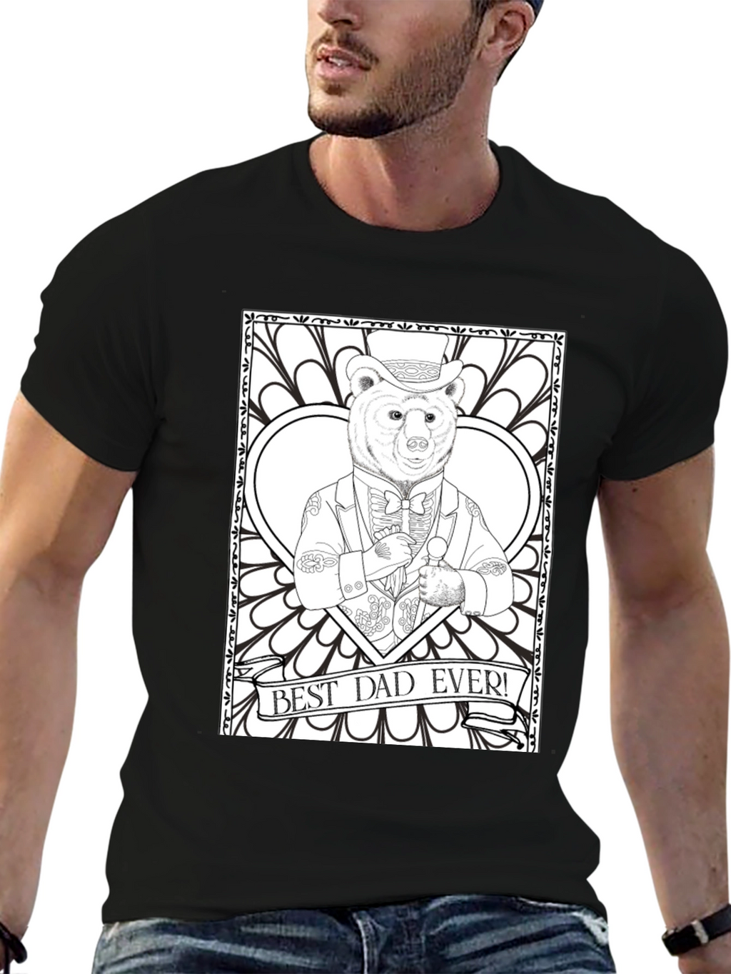 Best Dad Ever Bear Graphic T-Shirt