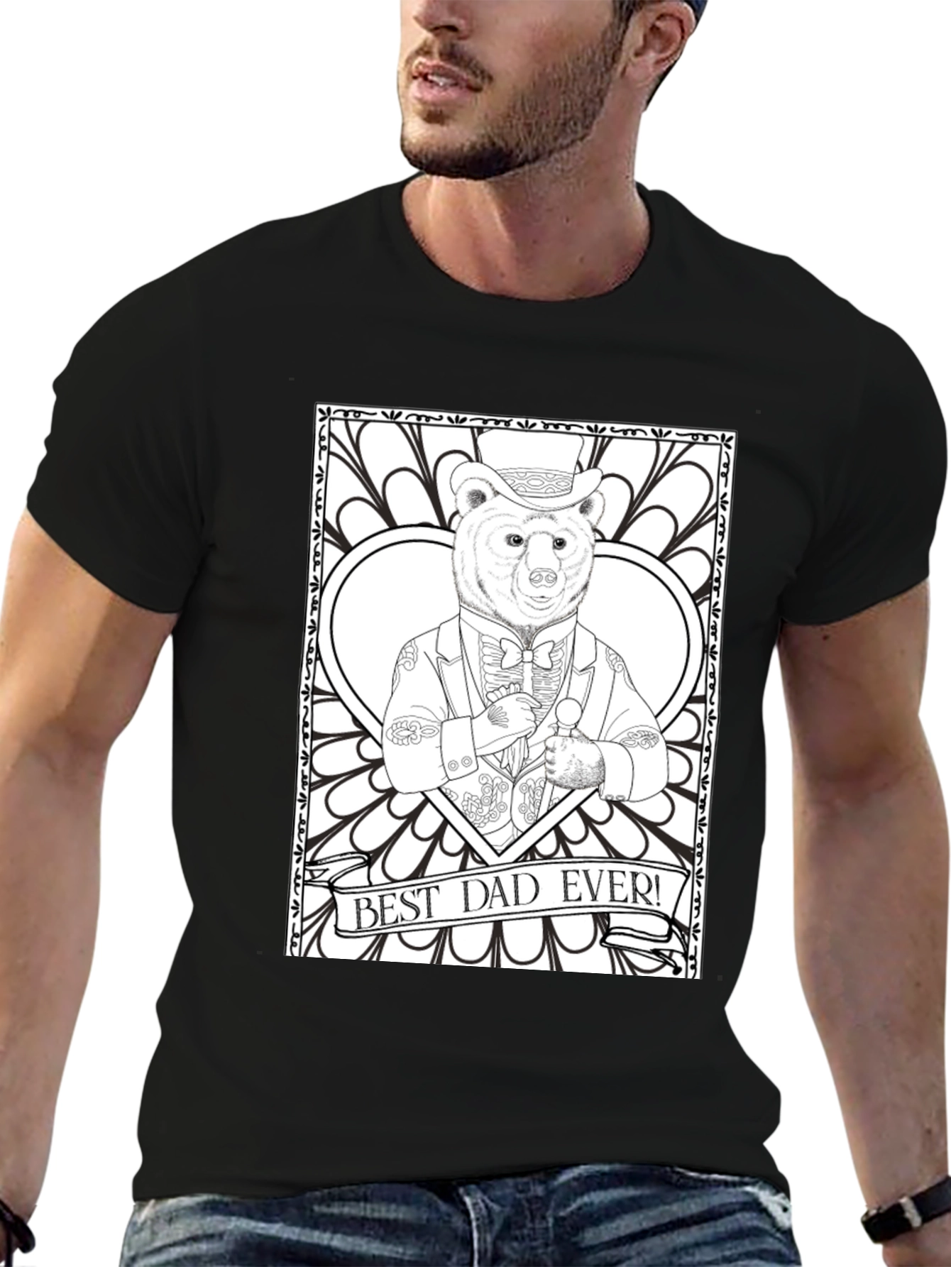 Best Dad Ever Bear Graphic T-Shirt