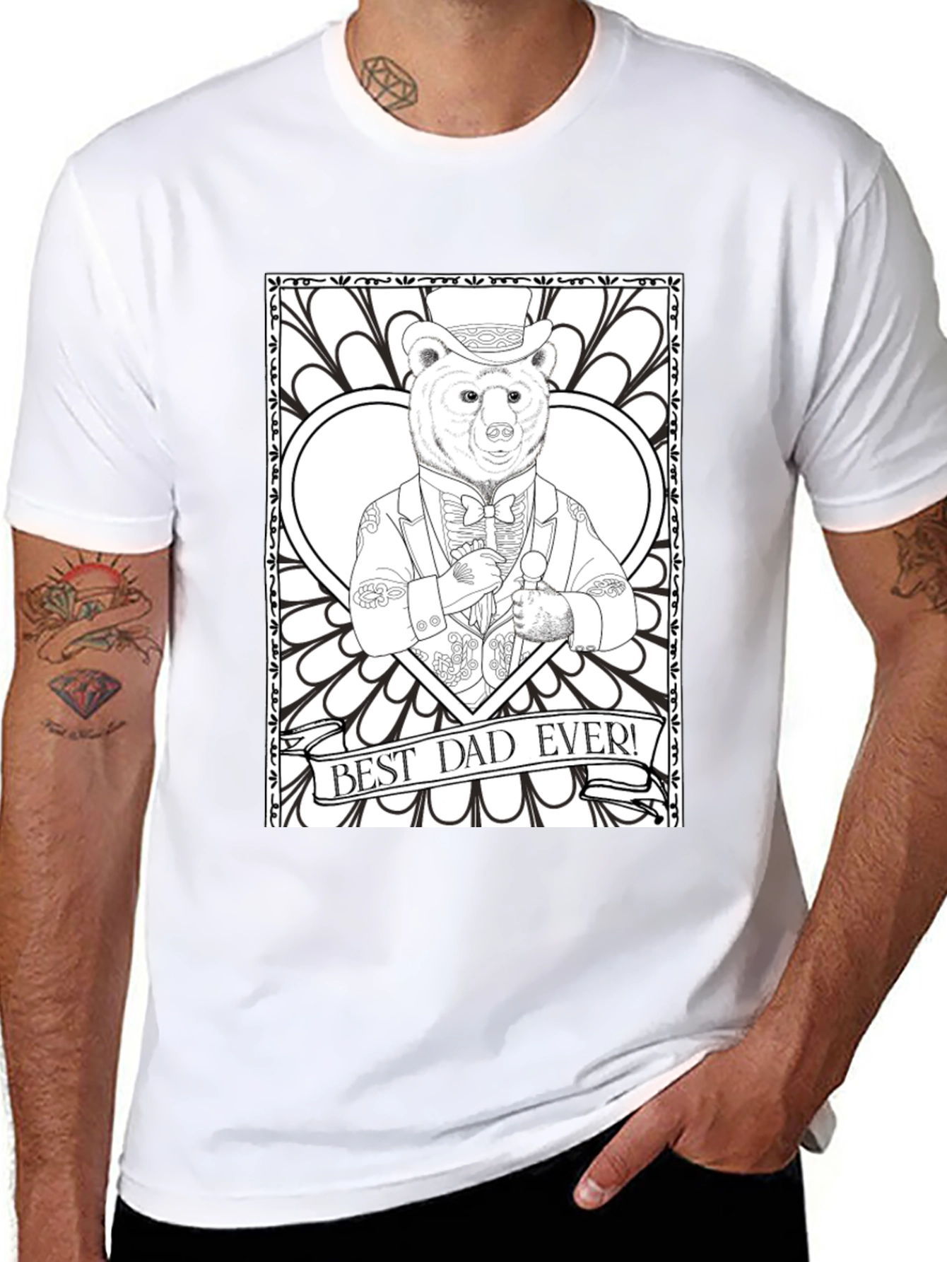 Best Dad Ever Bear Graphic T-Shirt