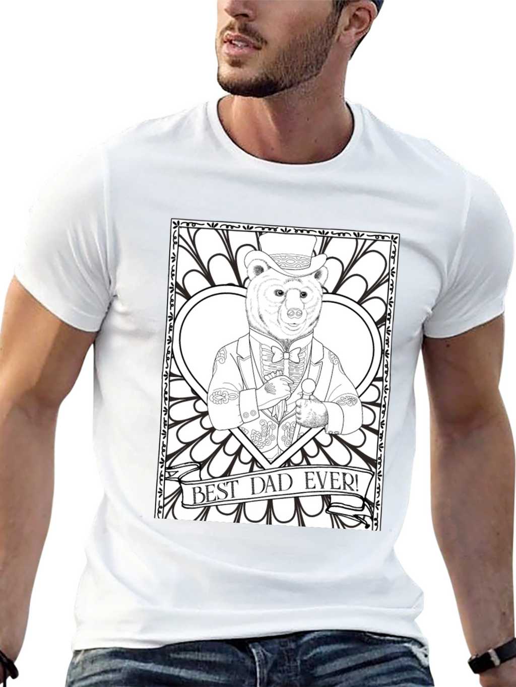 Best Dad Ever Bear Graphic T-Shirt
