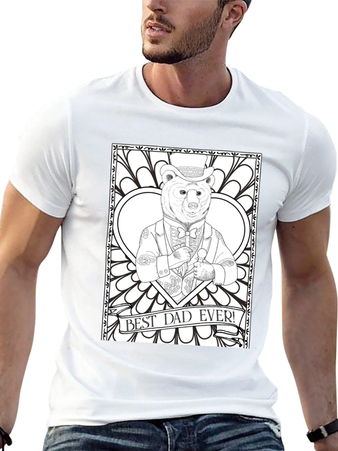 Best Dad Ever Bear Graphic T-Shirt