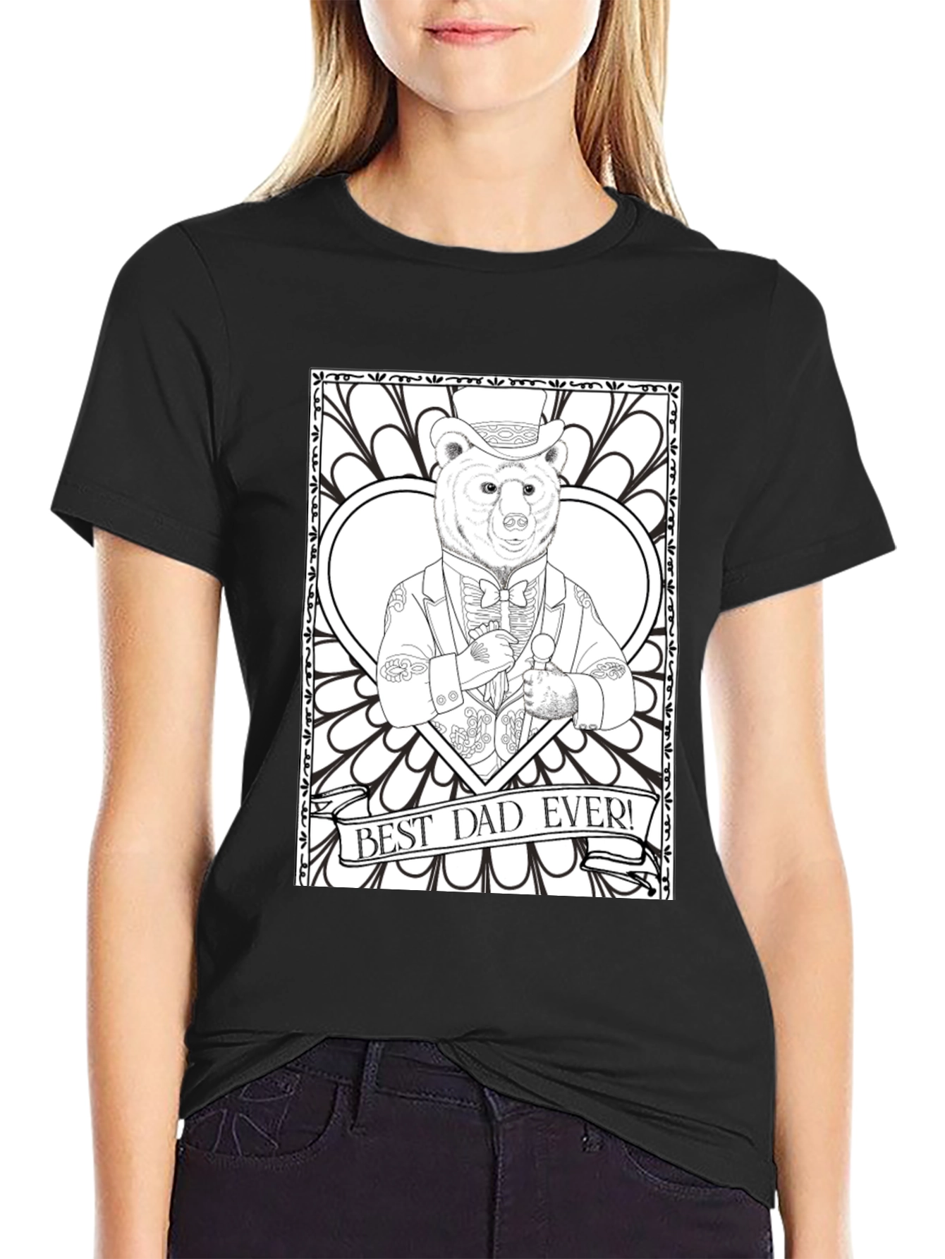 Best Dad Ever Bear Graphic T-Shirt