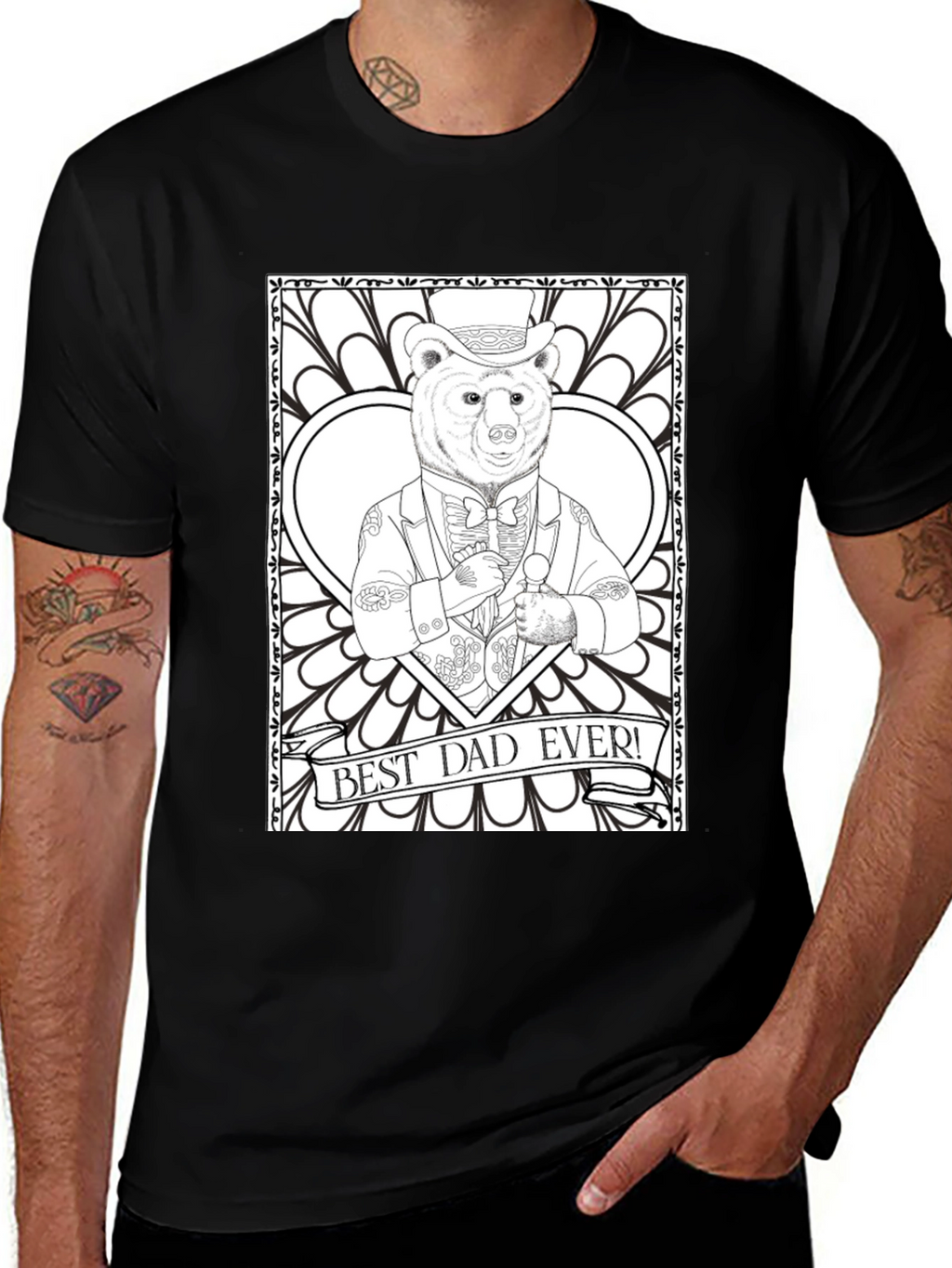 Best Dad Ever Bear Graphic T-Shirt