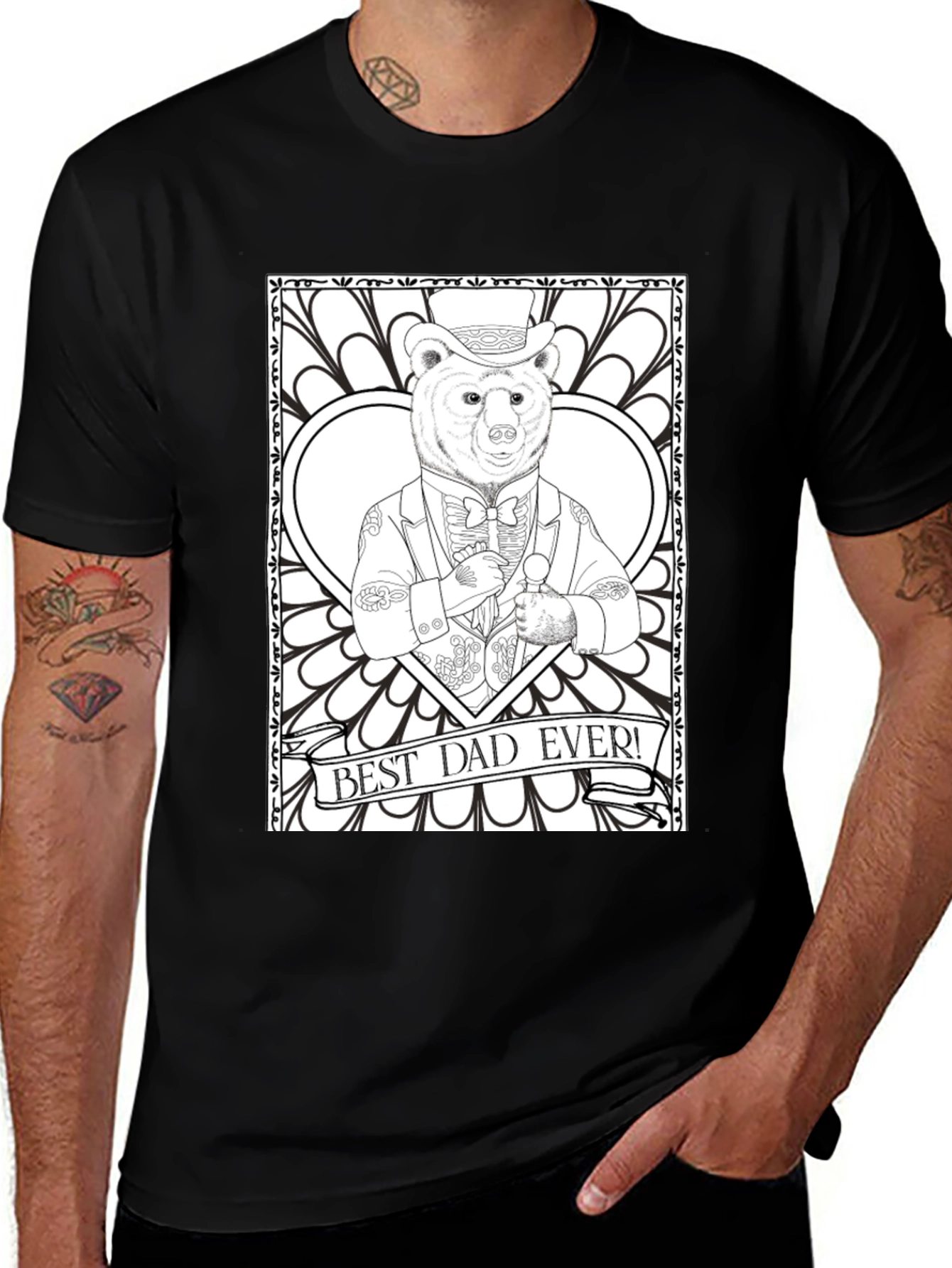 Best Dad Ever Bear Graphic T-Shirt