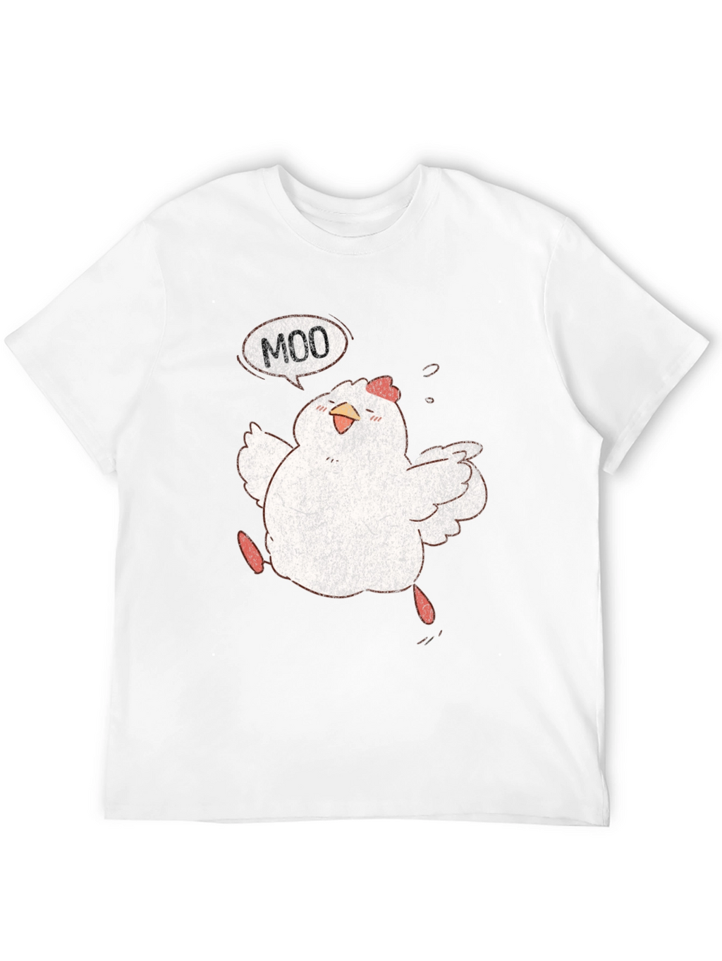 Funny Chicken Moo Graphic T-Shirt